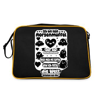Night lovers – coffee saves the world - Retro Bag - black/gold - Back