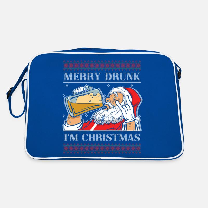 Drunk Santa Claus Beer Lover December Pattern Retro Bag