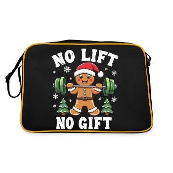 No Lift No Gift Bodybuilder Gingerbread Man Gym Weih - Retro Bag - black/gold - Back