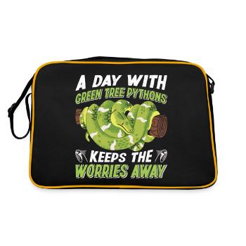 Green Tree Python - Retro Bag - black/gold - Back