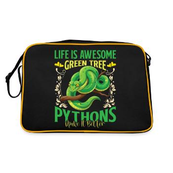 Green Tree Python - Retro Bag - black/gold - Back