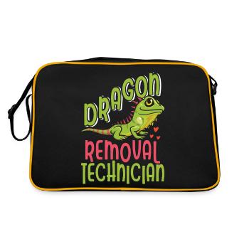 Iguana lustiger Spruch - Retro Tasche - Schwarz/Gold - Hinten