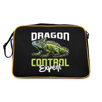 Iguana lustiger Spruch - Retro Tasche - Schwarz/Gold - Hinten