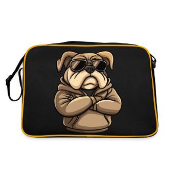 bande dessinée de chien bouledogue - Sac Retro - noir/or - Dos