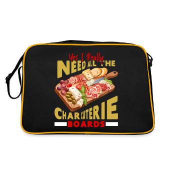 Planche de charcuterie amusante - Sac Retro - noir/or - Dos