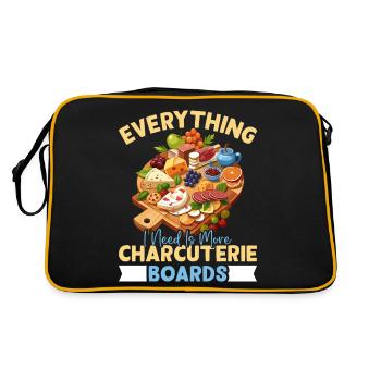 Planche de charcuterie amusante - Sac Retro - noir/or - Dos