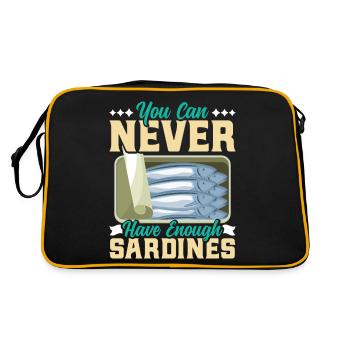 Sardines, Fishing, Fish - Retro Bag - black/gold - Back