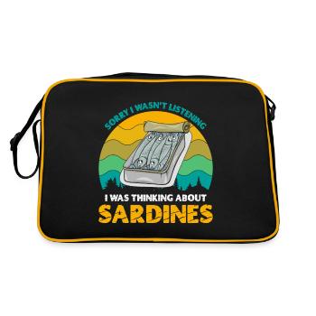 Sardines, Fishing, Fish - Retro Bag - black/gold - Back