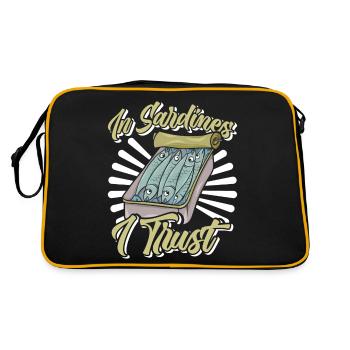 Sardines, Fishing, Fish - Retro Bag - black/gold - Back