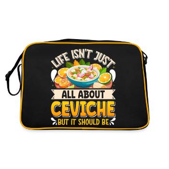 Seafood Peruvian Ceviche - Retro Bag - black/gold - Back