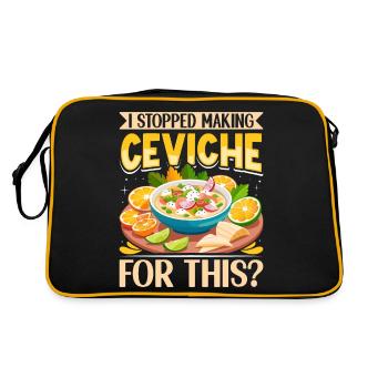 Seafood Peruvian Ceviche - Retro Bag - black/gold - Back