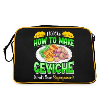 Seafood Peruvian Ceviche - Retro Bag - black/gold - Back