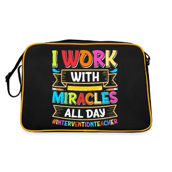 Intervention Teacher, Intervention specialist - Retro Tasche - Schwarz/Gold - Hinten