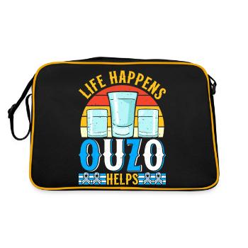 Griechenland Ouzo - Retro Tasche - Schwarz/Gold - Hinten