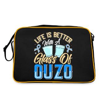 Griechenland Ouzo - Retro Tasche - Schwarz/Gold - Hinten