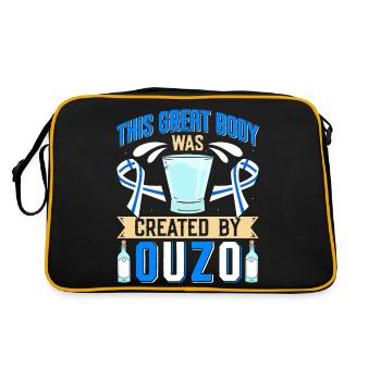 Griechenland Ouzo - Retro Tasche - Schwarz/Gold - Hinten