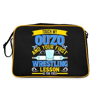 Griechenland Ouzo - Retro Tasche - Schwarz/Gold - Hinten