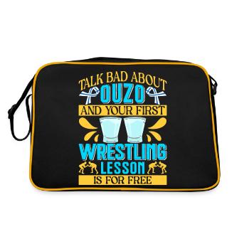 Griechenland Ouzo - Retro Tasche - Schwarz/Gold - Hinten
