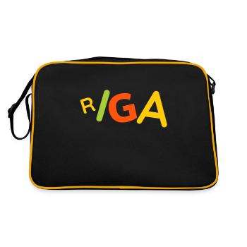 Riga Latvia T-Shirt - Retro Bag - black/gold - Back