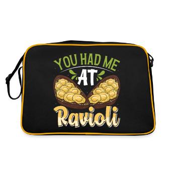 Touche à mon motif de raviolis - Sac Retro - noir/or - Dos