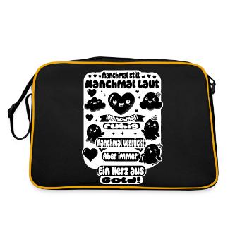 A heart of gold – versatile design - Retro Bag - black/gold - Back