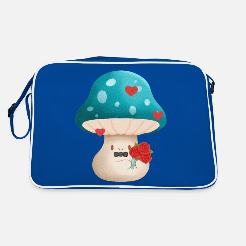 Mignon champignon de la Saint-Valentin avec des fleurs Sac Retro