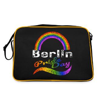 Pride Day Berlin LGBTQ+ CSD Gay Queer Love Saying - Retro Bag - black/gold - Back