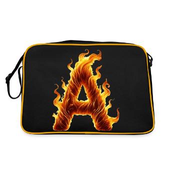 Letter A Flames - Retro Bag - black/gold - Back