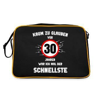 30 Rond Anniversaire Cadeau Fête Dire Idée - Sac Retro - noir/or - Dos