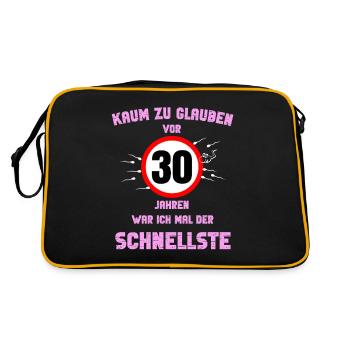 30 Rond Anniversaire Cadeau Fête Dire Idée - Sac Retro - noir/or - Dos