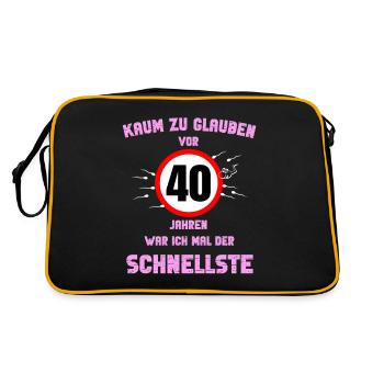 40 ronds cadeau d’anniversaire fête dire idée - Sac Retro - noir/or - Dos