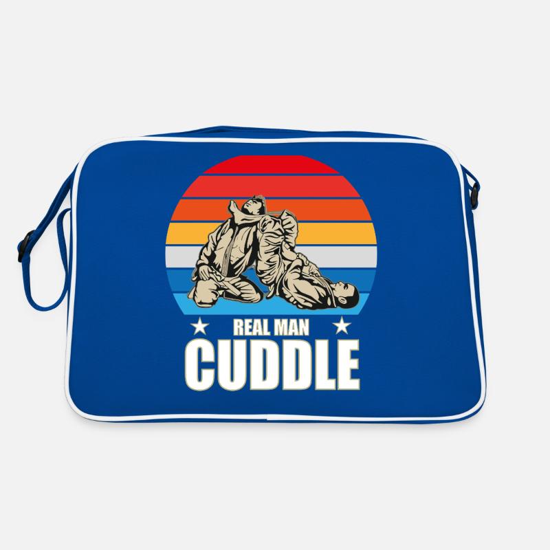 Real Man Cuddle / JiuJitsu Tshirt/Hoodie Retro Tasche