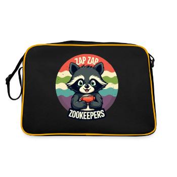 Zap Zap Zookeepers Raccoon Funny Cat - Retro Bag - black/gold - Back