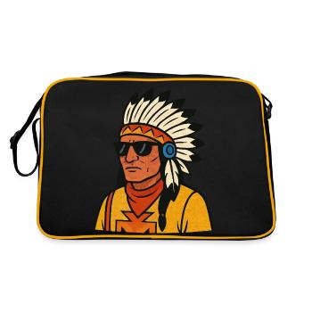 indianer - Retro Tasche - Schwarz/Gold - Hinten