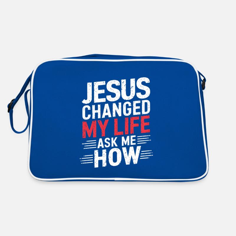 Jesus hat mein Leben verändert! Christlich Retro Tasche