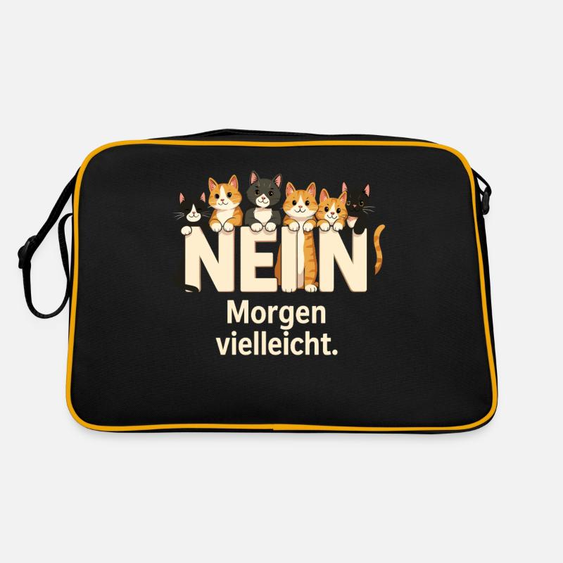 Katze Nein Arbeit Nö Geschenk Spruch Retro Tasche