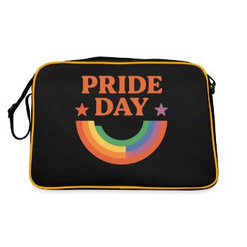 Journée de la fierté arc-en-ciel Love Design - Sac Retro - noir/or - Dos