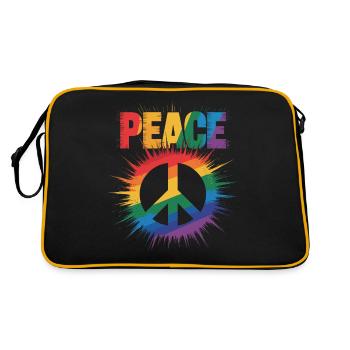 Peace Regenbogen Queer LGBTQ+ Pride Day - Retro Tasche - Schwarz/Gold - Hinten