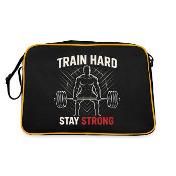 Train Hard Fitness Motivation Design - Retro Bag - black/gold - Back
