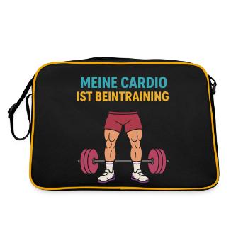 Fitness Gym Jambe Jour Dictons Drôle Entraînement des jambes - Sac Retro - noir/or - Dos