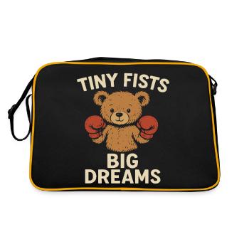 Kleine Fäuste große Träume Sport Ziele Kind - Retro Tasche - Schwarz/Gold - Hinten