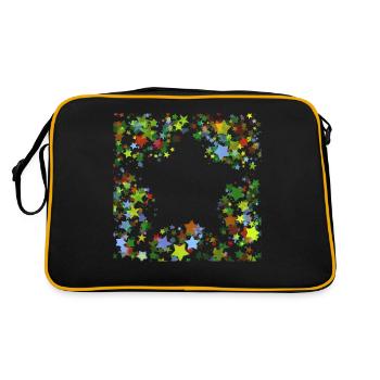 Sterne - Retro Tasche - Schwarz/Gold - Hinten