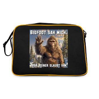 Bigfoot saw me, but no one believes him. - Retro Bag - black/gold - Back