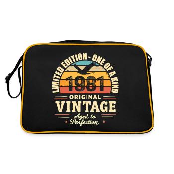 Birthday Gift 1981 Vintage 1981 Retro 1981 - Retro Bag - black/gold - Back