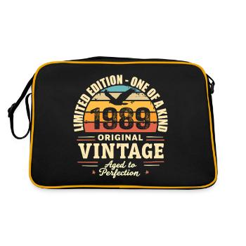 1989 Geburtstagsgeschenk Jahrgang 1989 Retro 1989 - Retro Tasche - Schwarz/Gold - Hinten