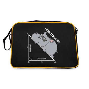 Hippotenuse | Hippopotamus, Mathematics, Hypothenuse - Retro Bag - black/gold - Back