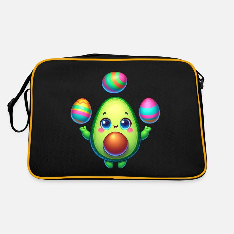 Avocado Oster-Ei bunte Eier Jonglieren Retro Tasche