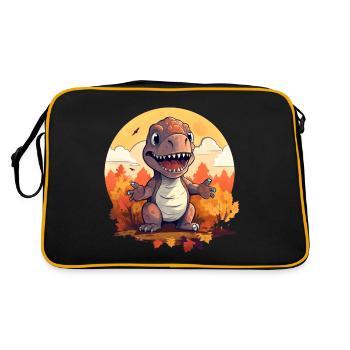 Autumn Trex: Foliage, Leaves and Sunset - Retro Bag - black/gold - Back