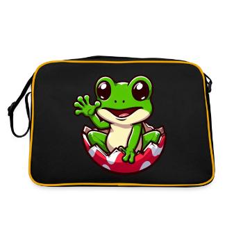 Oeuf de Pâques coloré avec conception de grenouille éclosion - Sac Retro - noir/or - Dos