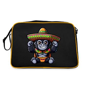 Cinco de Mayo Gorilla: Kreatives Festdesign - Retro Tasche - Schwarz/Gold - Hinten